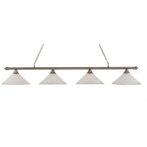 Toltec Lighting Oxford 4 - Light Island Pendant Light in  Brushed Nickel with 16" Frosted Crystal Shade - 1 of 1