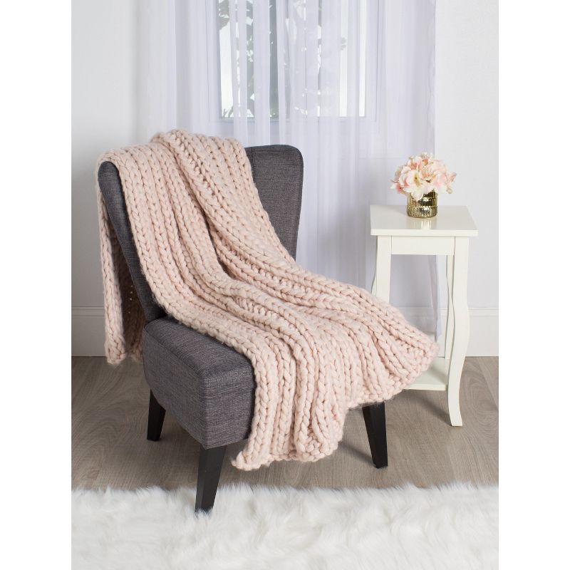 Kate and Laurel Chunky Knit Throw Blanket, 4 of 11