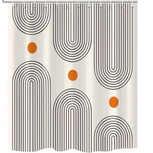 Aoibox Boho Mid Century Shower Curtain, Minimalist Abstract Arch Simple Sun Modern Machine Washable Waterproof Fabric for Bathroom Decor Bathtub - 1 of 4