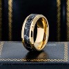 Jewelry Avalanche 8mm Beveled Gold IP Black Turquoise Inlay Tungsten Carbide Mens Wedding Band - 2 of 4