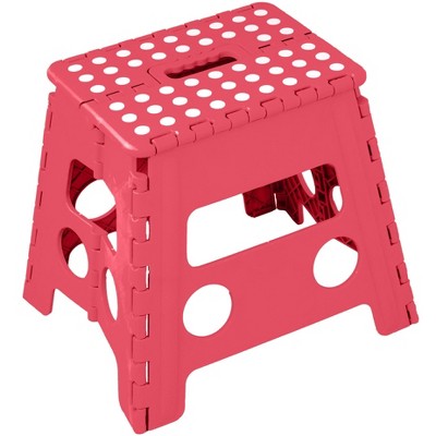 Casafield 9 inch Folding Step Stool with Handle, Pink