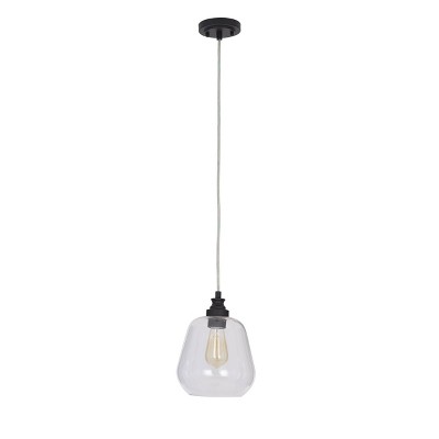 11" 1-Light Pendant with Clear Glass Shade (Includes LED Light Bulb) Brown - Cresswell Lighting