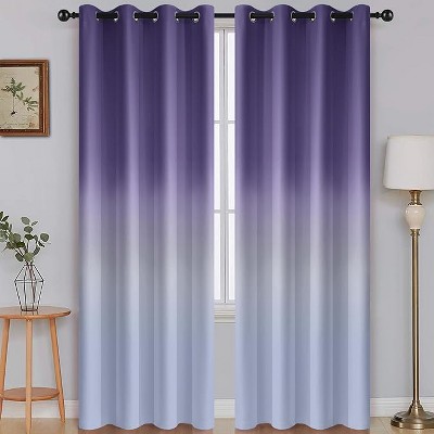 Yakamok Gradient Color Ombre Curtains ( Lavender Purple 52x96 Inch, Set of 2)