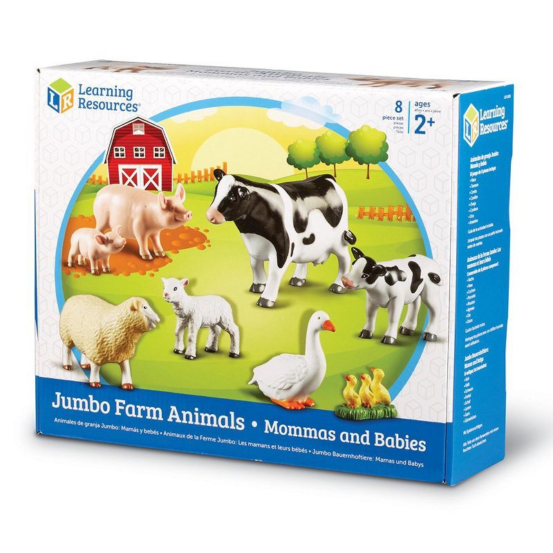 Learning Resources Jumbo Farm Animals Mommas and Babies - 8 Pieces, Ages 18+ months Toddler Learning Toys, Farm Animal Figures for Kids, 5 of 8