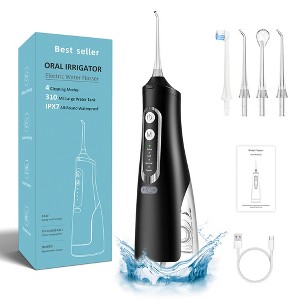 Water Dental Flosser Professional Irrigator for Dental & Oral Care with 4 Modes 310mL Large Capacity IPX7 Waterproof Rechargeable - 1 of 4