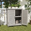 Okak Storage Cabinet with Potting Bench, Kitchen Cabinet with 2 Doors and 2 Shelves, Short Cabinet for Living Room, Dining Room, Kitchen, Grey - 3 of 4