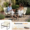 VINGLI 3 - Piece Patio Chair Set with Side Table, Outdoor/Indoor Chairs with Thick Cushions, Heavy Duty 400 LBS Capacity, White - 3 of 4