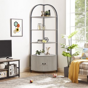 Rosary Blenn Corner Storage Shelf Stand with Cabinet - 1 of 4