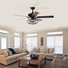 52-inch Blade Dark Wood Ceiling Fan with Lights (No Included Bulb) - 2 of 4