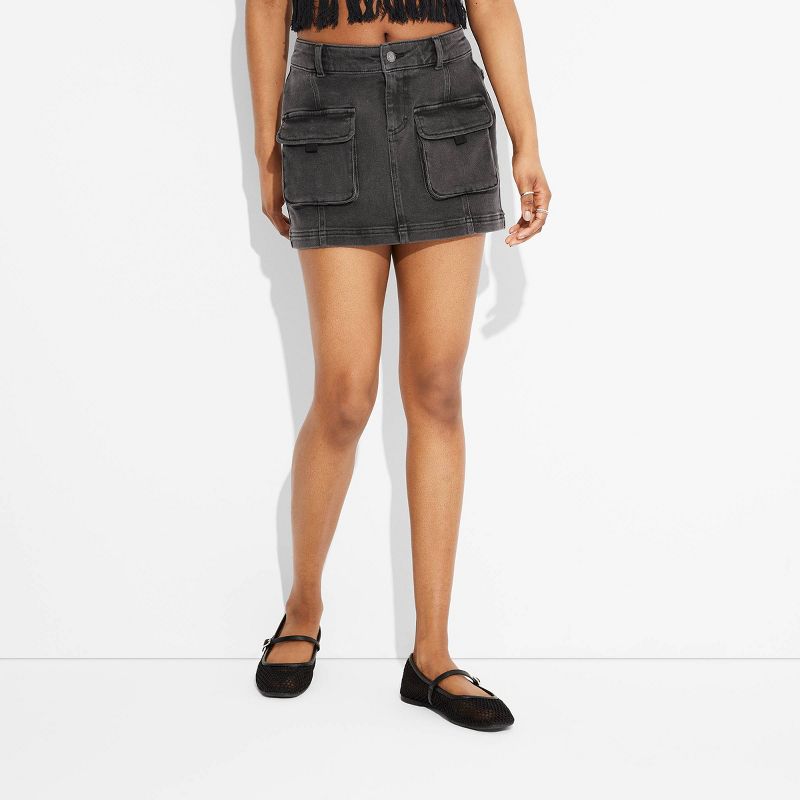 Women's Denim Cargo Mini Skirt - Wild Fable™, 3 of 12
