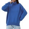 Women's Oversized Knit Sweater High Neck Pullover Casual Loose Fit Long Sleeve Turtleneck Top - 4 of 4