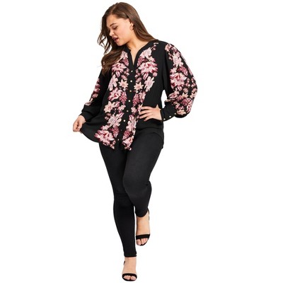 Avenue Women's Plus Size Sofia Long Sleeve Blouse