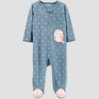 Carter s Just One You Baby Girls Owl Fleece Footed Pajama