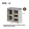 Shoe Storage Bench with Cushion, 20" Cubby Seat Shoe Cabinet, Cubby Seat Shoe Cabinet with 3-Tier Adjustable Shelf for Living Room Hallway - 2 of 4