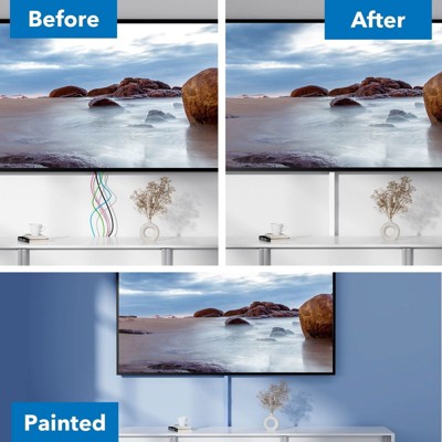 Cable Concealer – Medium Cord Cover Raceway Kit, Paintable On-Wall Wire Hider For TVs, Entertainment Centers & Home Offices