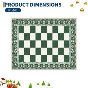 Christmas Plaid  Rug - Washable Non-Slip Reindeer Rug, Stain Resistant Foldable Floor Mat for Entryway, Porch, Bedroom, Multiple Sizes & Colors - 1 of 4