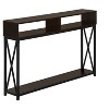 CAVINAS Console Table with X Shape Design Frame,Stylish Minimalist Entryway Table with 3 Open Storage Shelves,Couch Table for Living Room - 2 of 4