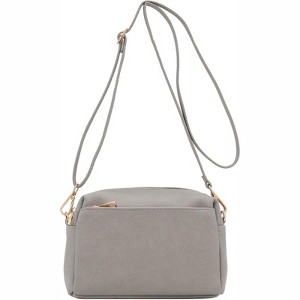 FATMOON Triple Zip Small Crossbody Bag - Faux Leather Shoulder Bag with Gold Tone Hardware and Adjustable Strap - Zipper Closure for Everyday - 1 of 4