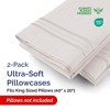 Ultra Soft Solid Pillowcases Set of 2 - Breathable & Comfortable Pillow Covers - CGK Linens - 2 of 4