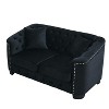 GDFStudio Leonora 59'' Modern Chesterfield Velvet Tufted Loveseat Sofa with Cushions - 4 of 4