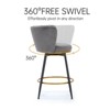 TiramisuBest Set of 2 26" Swivel Velvet Bar Stools, Upholstered Counter Chairs with Back, Metal Legs & Gold Footrest for Kitchen & Dining,Blue - 4 of 4