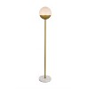 Elegant Lighting Eclipse 1 Light Brass Floor Lamp With Frosted White Glass - 3 of 4