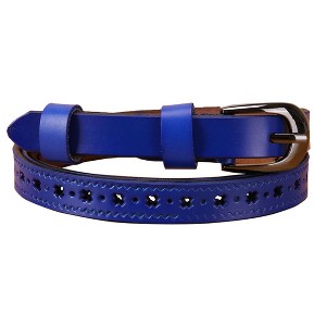 INSPIRE CHIC Women's Carved Multi-Hole Hollow Leather Belts - 1 of 4