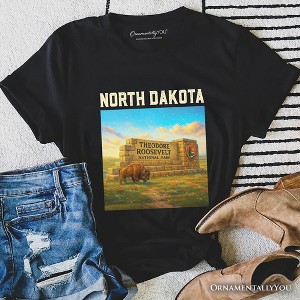 Scenic North Dakota State Theodore Roosevelt Park T-Shirt, Bison Wildlife Tee and Great Plains Souvenir | OrnamentallyYou - 1 of 4