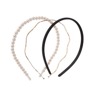 Unique Bargains Women's Solid Color Hairband 1 Set - 1 of 4