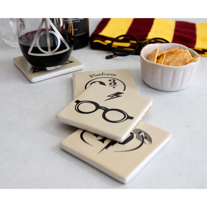 Seven20 Harry Potter Icons Ceramic Square Drink Coasters | Set of 4, 4 of 8