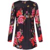 Plus Size Women's V-Neck Long Sleeve T-Shirt with Ruffle Detail Stretchy Soft Printed Blouse Fall Winter Tops XL to 5XL - 3 of 4