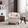 CAVINAS Corduroy Barrel Accent Chair with Curved Backrest and Pillows,Cozy Upholstered Living Room Chairs,Reading Chairs for Living Room - 2 of 4