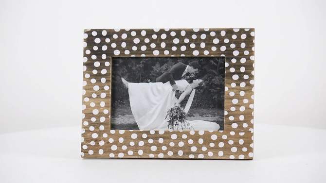 White Polka Dot Pattern 4x6 inch Wood Decorative Picture Frame - Foreside Home & Garden, 2 of 9, play video