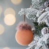 TopComfy Decorative Object Glass Christmas Ball Ornaments Flocking Feather Set for Holiday Decor, Brown, 4.7"*4.7"*4.7" - 4 of 4