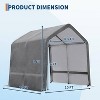 GustoWave 10x10FT Outdoor Portable Storage Shed with Roll-Up Door for Motorcycle, Garden and Tools - 3 of 4