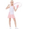 Girls Round Neck Tennis Golf Sport Dress Sleeveless Athletic Pleated Skirt Sets with Built-in Shorts Pockets Purple 3-12Y - 2 of 4