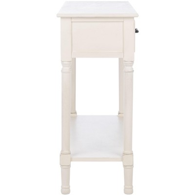 Ryder Distressed White 2-Drawer Console Table with Shelf