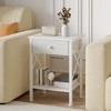 VECELO Modern X-Design Nightstand, End/Side Table with Fabric Drawer & Open Storage Shelves for Bedroom or Living Room - 3 of 4