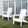 SKONYON 2 PCS Foldable Cedar Adirondack Chair Outdoor Wood Lounger Chair - 2 of 4