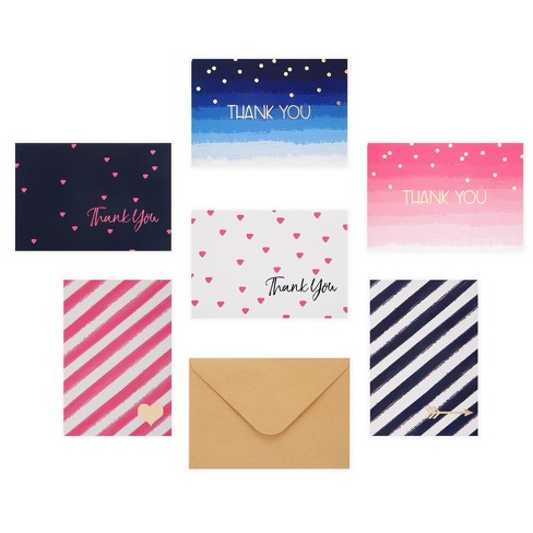 50ct Thank You Confetti Blank Note Cards : Target