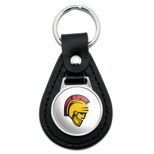 California State University Stanislaus Secondary Logo Black Leather Keychain - 1 of 4