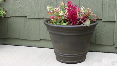 Franklin 21" Beige Polyresin Weather-Resistant Indoor/Outdoor Planter Set