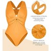 SHAPELLX Women's One Piece Swimsuit Tummy Control Ruched Full Coverage Bathing Suit V Neck Slimming Swimwear—Yellow 38 - 3 of 3