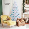Tangkula 5/6/7/8FT Artificial White PVC Christmas Tree Outdoor w/ Metal Stand and Anti-scratching Cover - 2 of 4