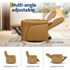 Brown Leather 360° Swivel Recliner Chair with USB Charging Station,Reclining Chair with Adjustable Lumbar Support & Deep Seat for Living Room,Bedroom - 4 of 4