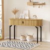 Jojoka 47" Console Table with 2 Drawers, Modern Wood Accent with Sliding Doors,Metal Legs, Sofa Table Behind Couch for Entrance, Hallway, Living Room - 4 of 4