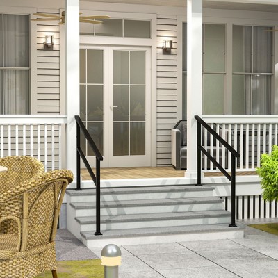 FUFU&GAGA Durable Metal Handrail for Stairs �?Fits 3 to 5 Steps, Ideal for Porch, Patio, and Outdoor Use