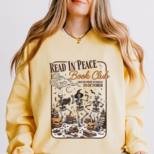 Simply Sage Market Read In Peace Book Club Lightweight Garment Dyed Sweatshirt - 1 of 4