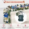 GAOMON 6ft Pink Christmas Garland with 20 LED Lights, Prelit Xmas Garland for Mantle with Timer Poinsettia Flowers - 4 of 4