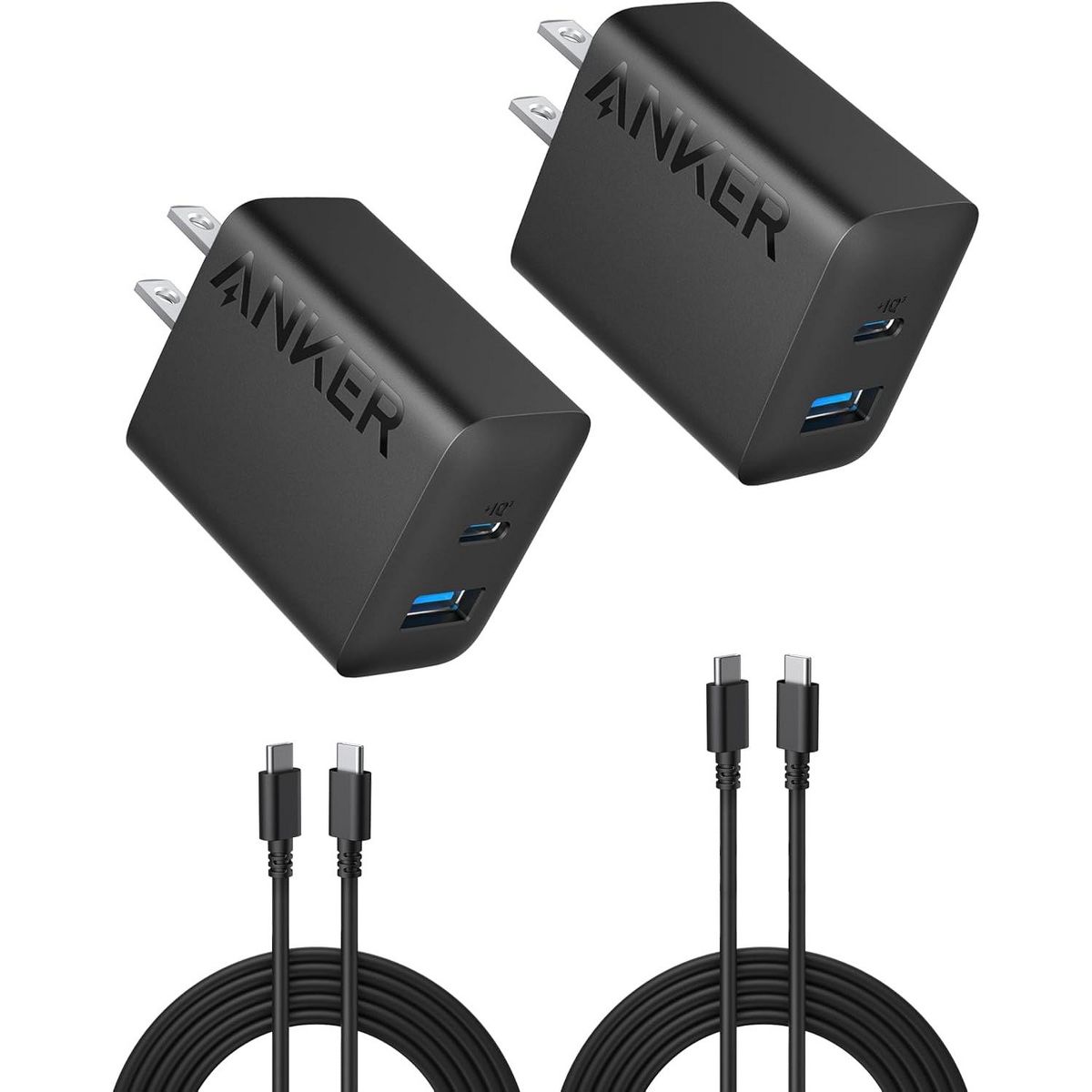 Anker iPhone 17/16 Charger (Black, 2 Pack & 2 Cable)